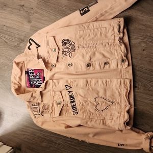 Pink superdry Jean denim jacket